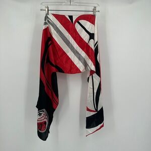 Native Northwest Women Silk Scarf Pacific Northwest Tribal Totem Art Raven Eagle